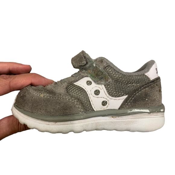 Saucony Jazz Lite Gray Unisex Baby Sneakers Sz 4.5 - Picture 5 of 9
